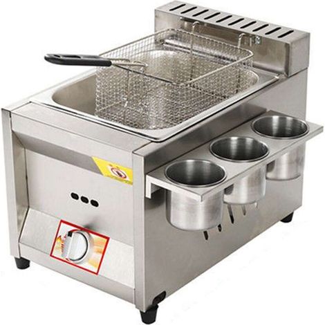 11 l Gas-Fritteuse mit eigenständiger Temperaturregelung, einstellbarer Heizleistung, Edelstahl (1/4)