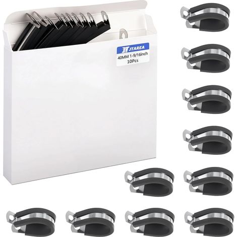 40MM Colliers de Serrage en Acier Inoxydable P Clips de Serrage en Caoutchouc 1-9/16" Colliers de Fixation de Tubes P-Clips avec Vis (1/5)