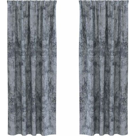 Rideaux en velours 2 pcs Gris Argenté 225 x 140 cm Velours (1/5)