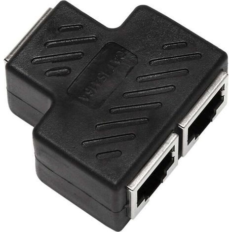 Adaptateur RJ45 2 Ports Prise Ethernet Réseau LAN Connecteur Rallonge Lot 1 Pièce (1/4)
