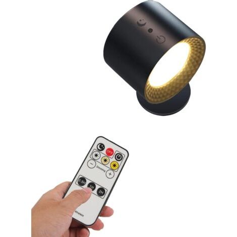 Lumixia Wireless Wall Light, Dotia - Rechargeable Wireless Wall Light, Touch-Sensitive LED Wall Spotlights, 3 Brightness Levels, 3 Color Temperatures, with USB Charging Port (1/5)