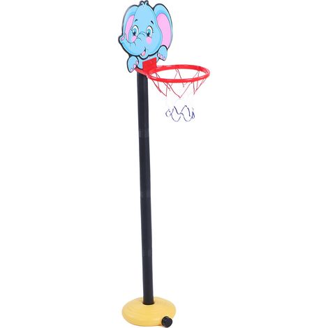 Panier de basket d'intérieur pour enfants, hauteur réglable, avec support et planche éléphant. (1/5)