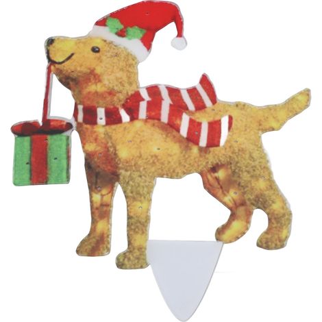 Décoration lumineuse de Noël pour chien dans le jardin, avec guirlande lumineuse, adorables animaux en acrylique pour porche et pelouse 07 (1/5)