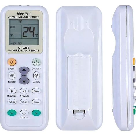 Télécommande universelle pour climatiseur 1000 en 1 avec écran LCD et fonction lumière, compatible avec plus de 1000 marques de climatiseurs (1/5)