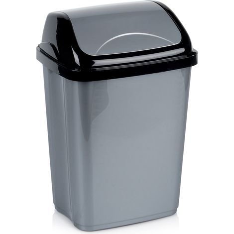 Cubo de basura de plastico gris 10 l