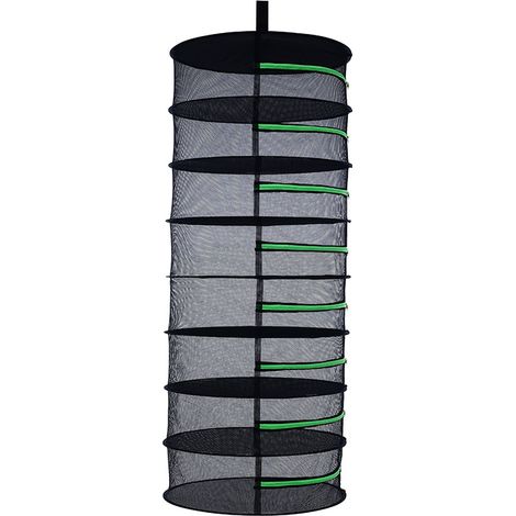 Filet de séchage Herbes Noir, Séchoir à herbes suspendu à 8 couches avec fermeture à glissière, Filet de séchage en maille pour herbes, plantes, viande, fleurs, oignons, poisson, légumes