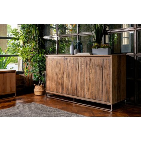 Buffet moderne 3 portes chêne acier RIVERSIDE (1/5)