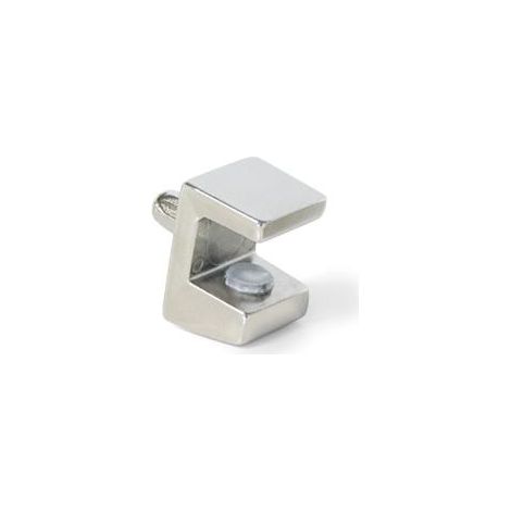 Emuca Soporte para estante de cristal, D. 5 mm, Plástico y zamak, Niquelado, 50 ud. - (1/4)