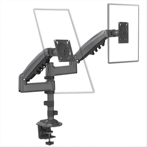 Federbelasteter Monitorarm für Desktop-Monitore H180, Doppelhalterung für Monitore von 17 bis 30 Zoll, voll beweglicher Montagearm, maximale Traglast 2–9 kg (1/5)