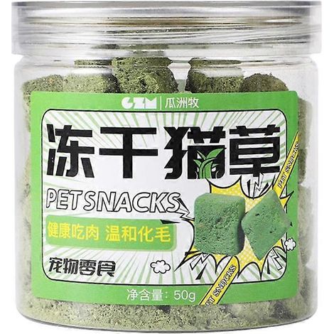 50 g de friandises pour chats : particules d'herbe à chat lyophilisées, bâtonnets d'herbe à chat pour la dentition, friandises pour animaux favorisant la prise de poids et l'élimination des poils. (1/4)