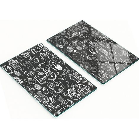 Tableros de vidrio decorativos multifuncionales con impresi贸n de alimentos, 2x30x52 cm