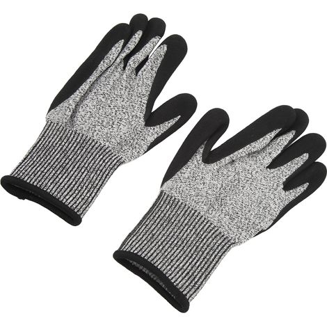 Gants en nitrile résistants aux coupures, niveau de protection 5, bonne adhérence, gants de sécurité anti-coupures pour la fabrication de métaux, taille L (1/5)
