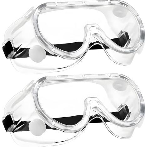 Lot de 2 paires de lunettes de sécurité, lunettes de sécurité de travail pour porteurs de lunettes, lunettes de sécurité anti-poussière, lunettes de protection transparentes contre la poussière, lunet (1/5)