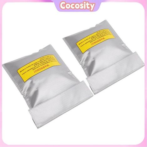 Cocosity sac de batterie ignifuge Sac de sécurité pour Batterie au Lithium 2 Pièces, Sac de Rangement outillage (multimetre (1/5)