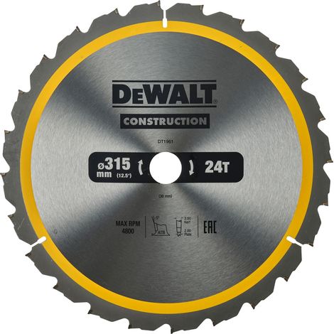 DEWALT DT1961-QZ Construction saw blade 315mm x 30mm x 24T