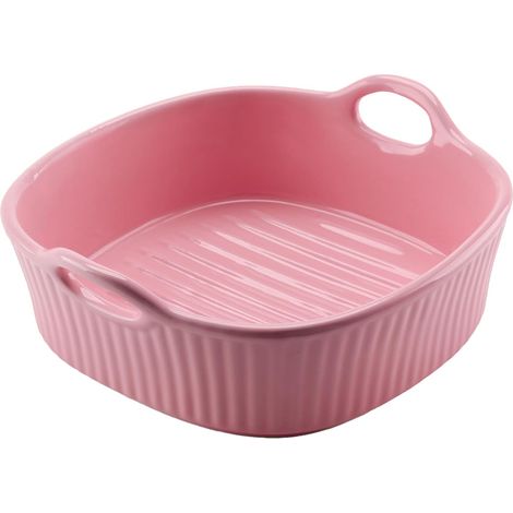 Plat à gratin Airfryer, plat à gratin en céramique, petit plat à gratin avec poignées en céramique, moule à lasagnes carré pour lasagnes, tiramisu, moule à pâtisserie 20 x 20 cm (1/5)