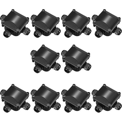 Boîte de dérivation 10Pcs IP66 étanche 3 voies Résistante aux températures élevées Pour câbles diamètre 4-15 mm Installation facile (1/5)