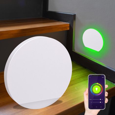 LED Treppenleuchte rund weiß - Lichtfarbe: Smart Tuya RGB CCT 3W - Lichtaustritt: Orbis (1/5)
