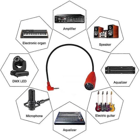 Câble adaptateur coudé à 90° vers TRS 3,5 mm mâle vers DIN 5 broches femelle pour casque audio (1/4)