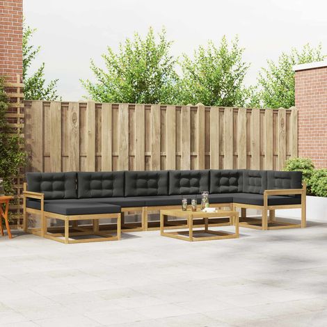 vidaXL Outdoor-Sofagarnitur 8 pcs Weiß und Anthrazit (1/5)
