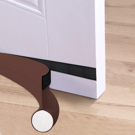 94 cm langer, einseitiger, isolierter Zugluftstopper mit selbstklebender Dichtung, schalldicht, schützt vor Zugluft und Insekten, braun