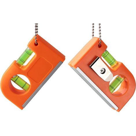 Lot de 2 niveaux de poche mini torpilles à bulle, avec porte-clés métal et crochet pour carrelage (1/5)