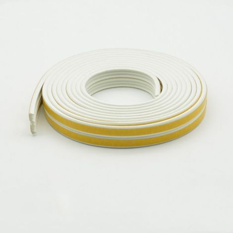 Tür- und Fensterdichtung, Typ E, weiß, 6 m, 2–4 mm Spalt, weicher, stoßdämpfender Schaumstoff