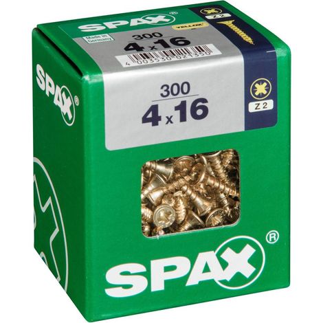 300er-Pack SPAX Pozidriv-Senkkopfschrauben aus Stahl, Durchmesser 4 mm x Länge 16 mm SPAX (1/5)