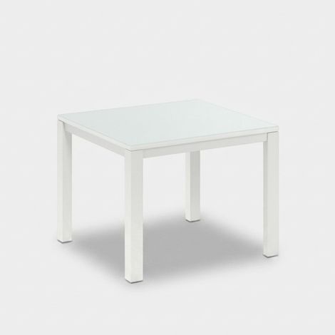 Tavolo allungabile in vetro temperato 90/163,5x90 Bryant - Bianco (1/3)