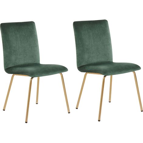 Esszimmerstuhl 2er Set RUBIO Samtstoff Smaragdgrün