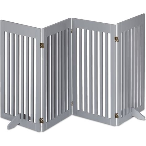 Barrière de sécurité extensible pour animaux 92 x 51 x 2 cm protection escaliers cheminée en MDF gris (1/5)