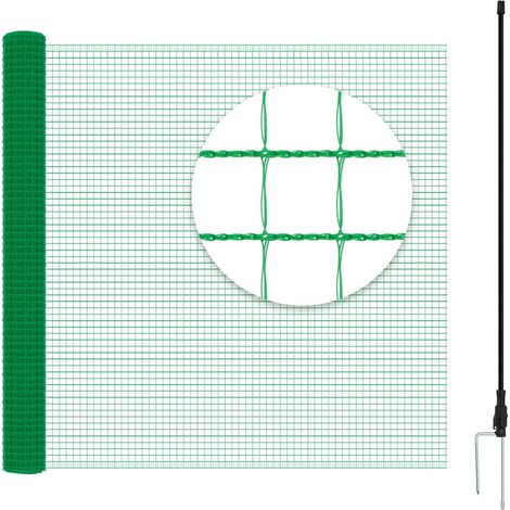 WOLTU Filet de Volière 25x0, 9m, 53 g/m² PE, Filet Anti-Oiseaux Filet de Protection Jardin, Clôture pour Poules, avec Cordes Piquets de Terre Attaches-Câbles, Vert (1/5)