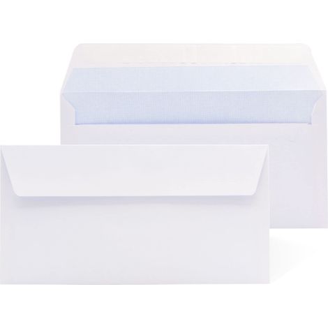 Buste di carta bianca americana, senza finestra autochiusura di striscia di silicone per un facile sigillatura. Adatto per la spedizione di documenti di vari dimensioni - Ofitura (500 bustine) (1/5)