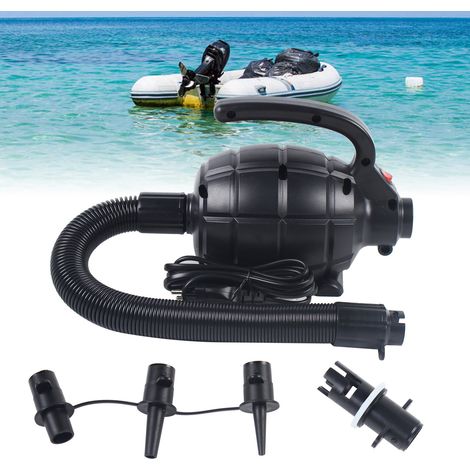 Bomba inflable de alta presión para botes de goma 600W Bomba inflable portátil con cuatro boquillas diferentes 220V Bomba inflable resistente a los golpes, antideformación, no fácil de oxidar