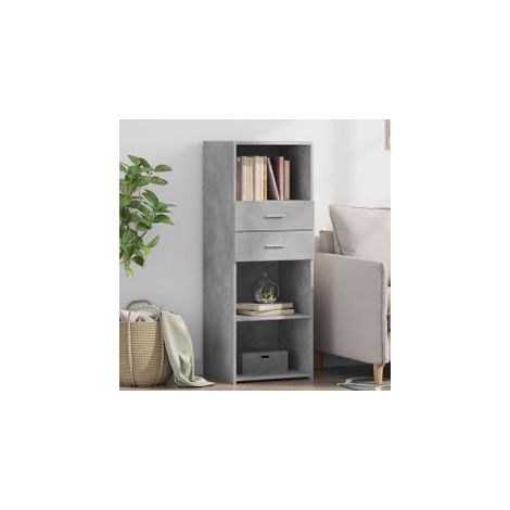 Buffet haut gris béton 45x42,5x124 bois d'ingénierie (1/5)