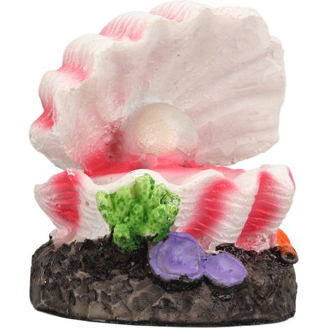 Décoration de coquillage pour aquarium avec bulles d'air, en résine artificielle, imitation coquillage et pierres à bulles d'air (1/5)