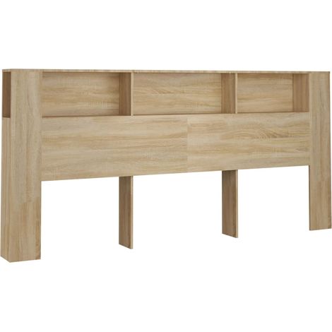 Maison Exclusive - Mueble cabecero color roble Sonoma 220x18,5x10