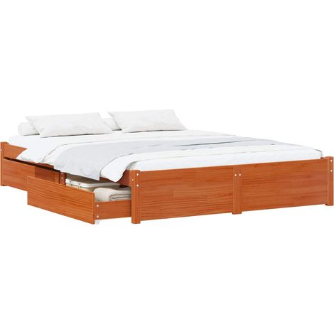 Struttura del letto con cassetto Legno di Pino Massello vidaXL