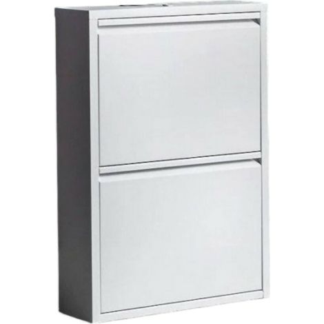 Dmora - Schuhschrank Dabadí, Schuhregal, Mehrzweck-Eingangsgarderobe, Möbel für Schuhe, 50x15h71 cm, Weiß (1/4)