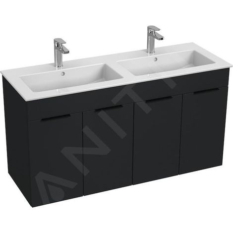 Jika Cube - Meuble avec double-lavabo 116x43x61 cm, anthracite mat H4536611763521 (1/2)