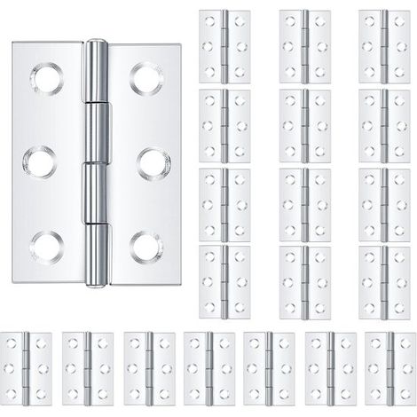 20 pezzi di cerniere per ante di mobili, cerniere in acciaio inox, connettori per cerniere per ante di pianoforti, mobili, armadi e cassetti (1/4)
