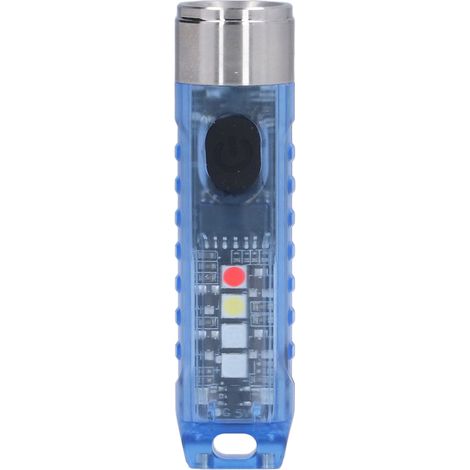 Schlüsselanhänger-Taschenlampe, 10 Leuchtmodi, 5 LEDs, USB-C-Schnellladefunktion, wasserdicht (IP65), tragbar, mit Magnetfuß, blau (1/5)