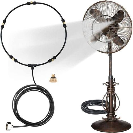 Kit di nebulizzazione per esterni, nebulizzatore d'acqua per rinfrescare l'esterno, linea di nebulizzazione adatta a qualsiasi ventilatore da esterno (1/5)