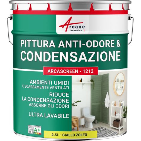 Pittura Termica Anticondensa e Antimuffa per Pareti Umide : ARCASCREEN - 1212 - 2,5 L Giallo zolfo - RAL 1016 - ARCANE INDUSTRIES
