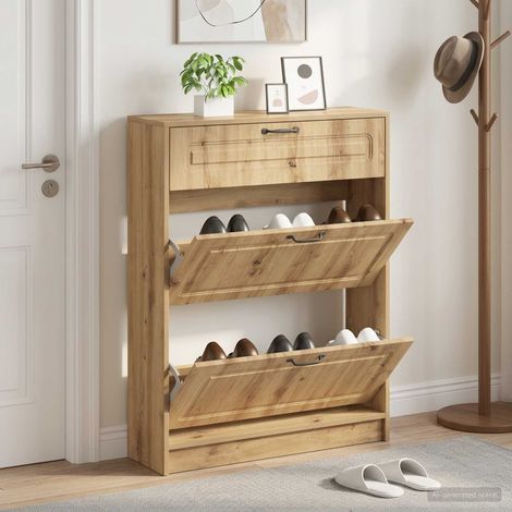 vidaXL Shoe Cabinet UTRECHT 78 x 24 x 100 cm Engineered Wood (1/5)