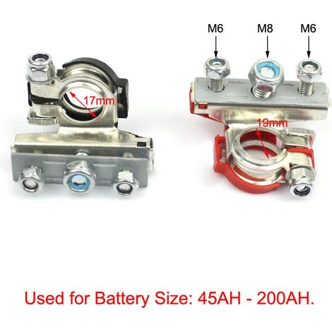 Connecteurs de bornes de batterie de voiture à 3 voies en cuivre pur, pinces de fixation (1/5)