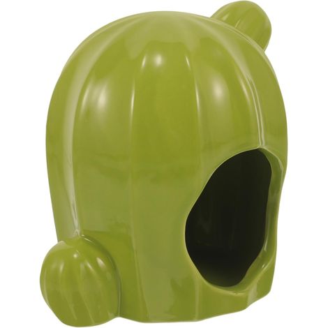 Cactus-Shaped Ceramic Hamster Nest, Small Animal House, Decorative and Easy-to-Clean Hamster Nest, Comfortable and Stable Ceramic Shelter (1/5)