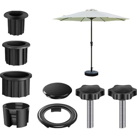 Set di adattatori per supporto per ombrellone 32/38/48 mm, neri (1/5)