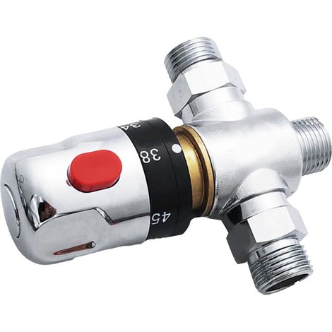 Mitigeur thermostatique 4/5 po en acier inoxydable pour douche avec contrôle solaire de la température de l'eau (1/5)