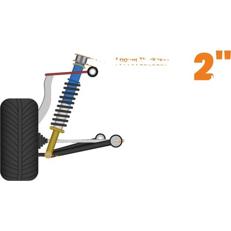 Grilletes de elevación traseros extendidos, 2 pulgadas, ajustables de 45 a 48 mm, fabricados en acero de alta resistencia, compatibles con Ford Ranger y BT50, diseño engrasable. (1/5)
